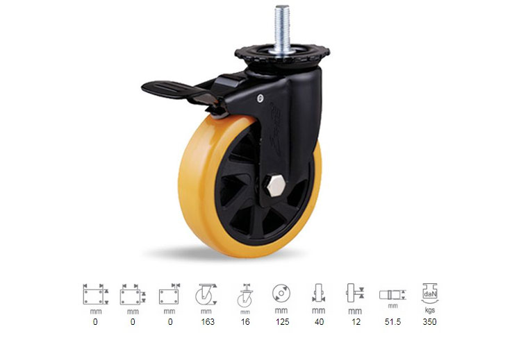 Ethos PU 296UMH125T16 Medium Duty Wheel