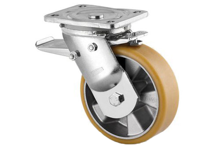 9680 series heavy duty rubber wheel with locking shaft Tente 9682ITP250x50P63