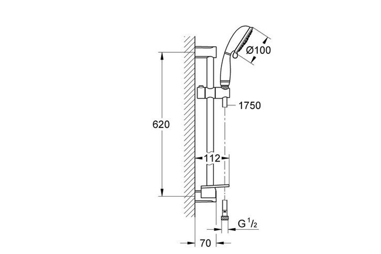 Tay sen và bộ thanh trượt NTp Rustic IV GROHE 27609000