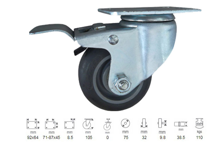 Ethos 256UIY075P01 Light Duty PU Wheel