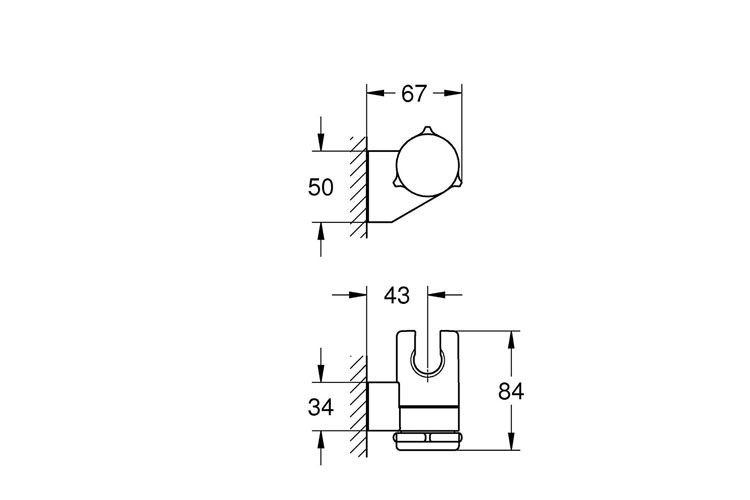 Giá tay sen treo tường Ntempesta GROHE 27595000
