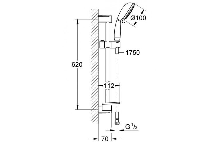 Tay sen và bộ thanh trượt NtpRustic IV GROHE 26086000