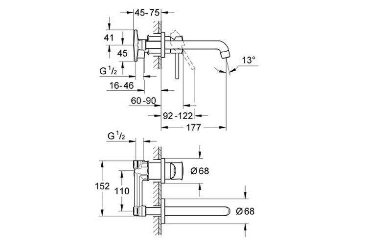 Vòi trộn 2 lỗ BauClassic GROHE 20292000