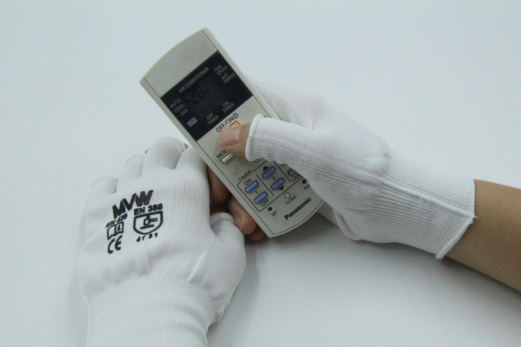 Găng tay bảo hộ MVW không phủ PU hở ngón MVW-HLF-100S