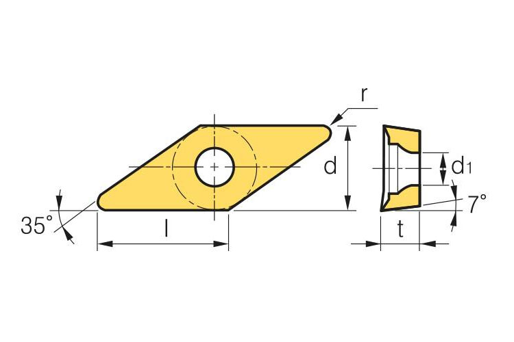 Mảnh dao tiện hợp kim Korloy VCGT160404 AK H05