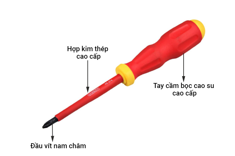 Tua vít ba-ke cách điện chuẩn vde 2PHx100mm Stanley 65-974