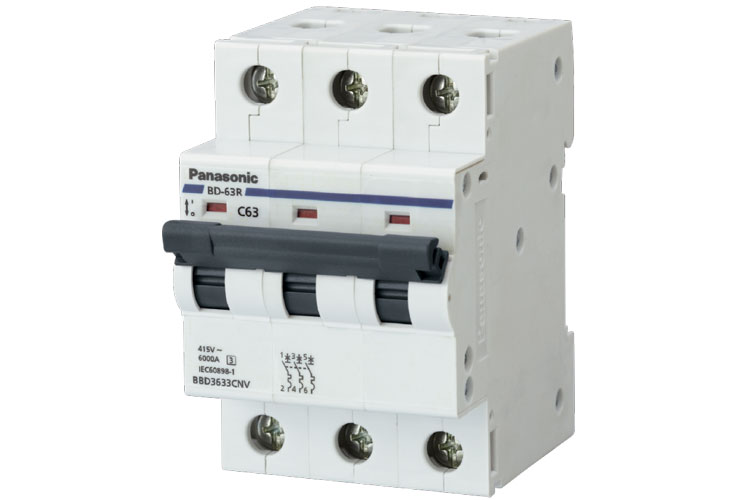 Cầu dao tép 3P 3E 100A 400VAC Panasonic BBD310031C