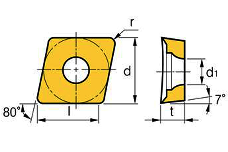 Mảnh dao tiện hợp kim Korloy mã CCGT09T304 VP1 PC8105