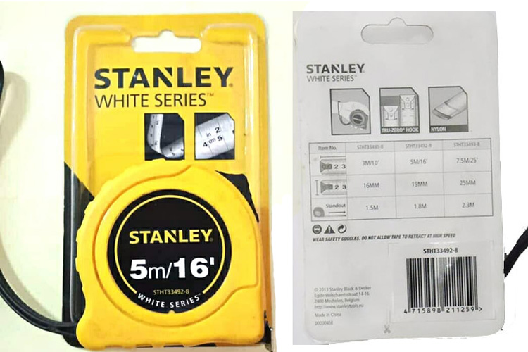 Thước cuộn 2 mặt bản trắng 5m Stanley STHT33492-8