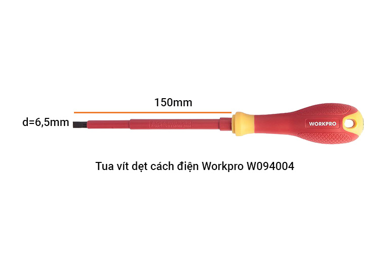 Workpro W094004 6.5x150mm Insulated Flat Screwdriver