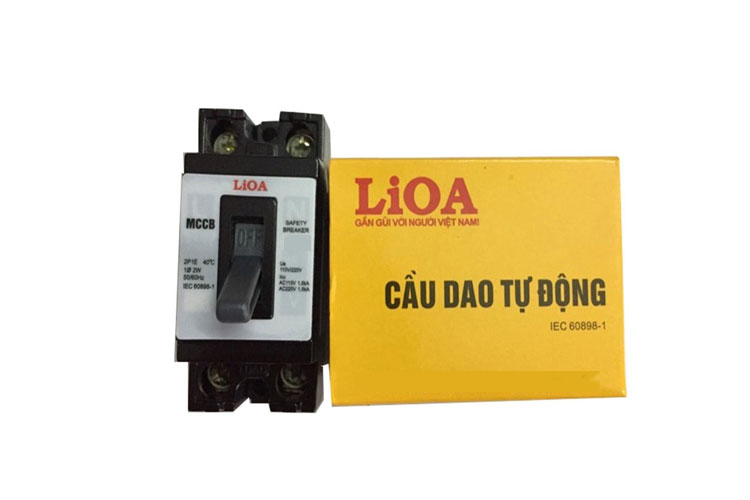 Aptomat 2P lắp nổi dòng điện 20A LiOA MCCB2P1E/20A