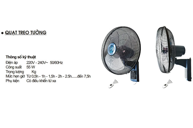 LiOA QT-409KBL 55W remote control green wall fan