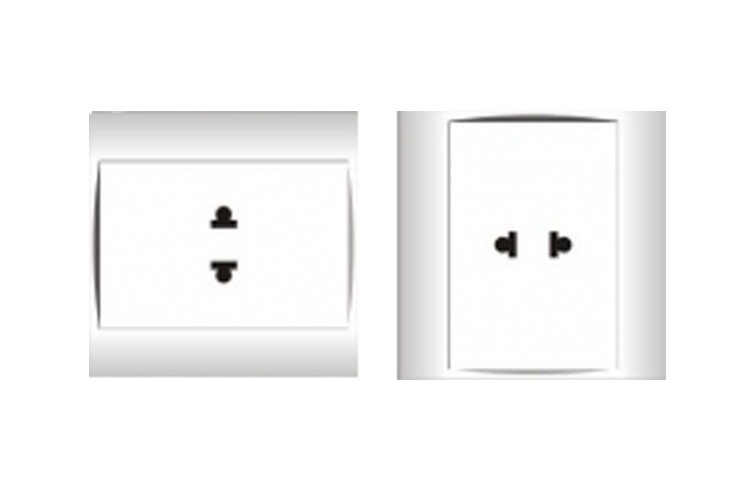 Ổ cắm đơn 2 chấu 16A viền đơn trắng LiOA V20SMU