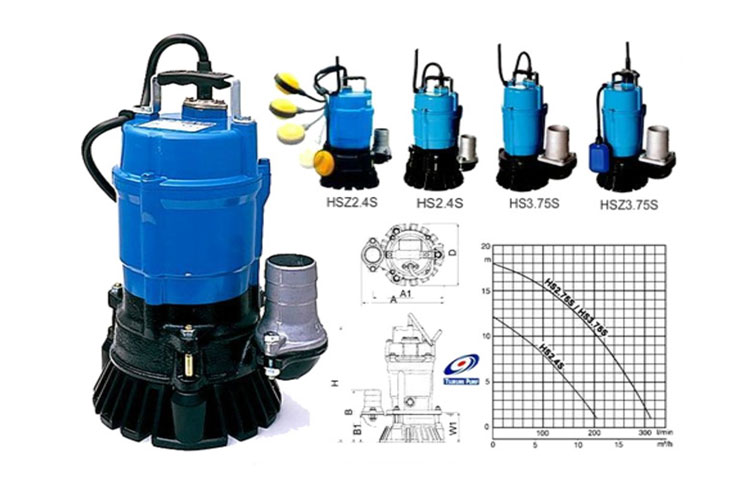 Máy bơm chìm ly tâm 0.75kW Tsurumi HS3.75S