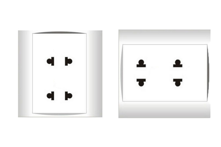 ổ cắm đôi 2 chấu 16A viền đơn trắng LiOA V20S2U