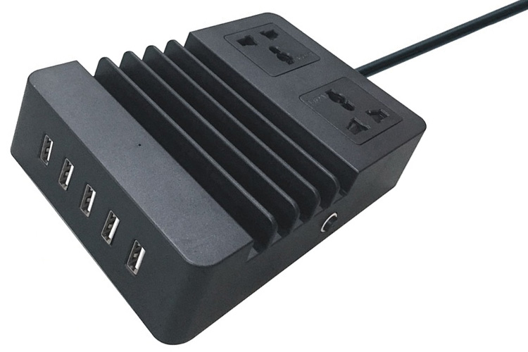 Trạm sạc thông minh 1250W đen (125V/10A) LiOA 2D22N5USB