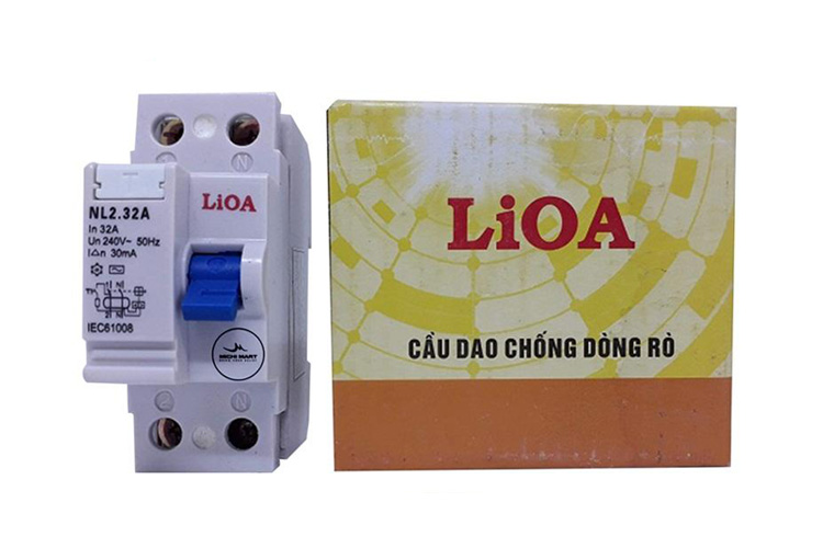Aptomat chống giật loại 2 cực dòng điện 25A LiOA RCCB2025/30