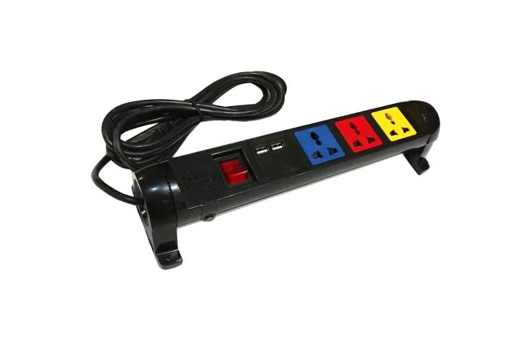 Ổ cắm điện đa năng xoay có cổng sạc USB 5V-1A 3 ổ cắm dây 3m 2200W - 3300W LiOA 3D32N2XUSB