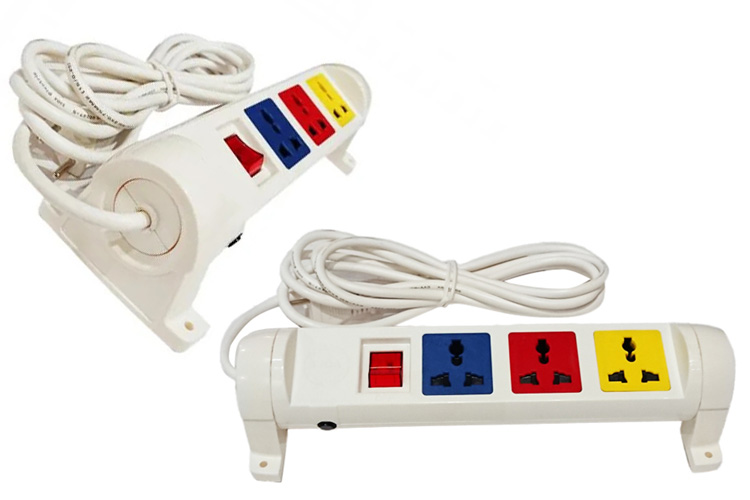 Ổ cắm điện đa năng xoay 3 ổ cắm dây 5m trắng 2200W - 3300W LiOA 3D52WN2X