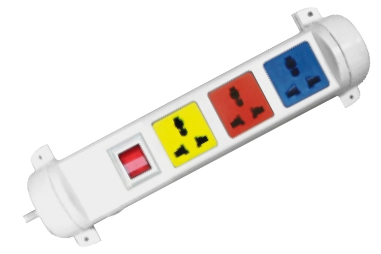 Ổ cắm điện đa năng xoay 3 ổ cắm dây 5m trắng 2200W - 3300W LiOA 3D52WN2X