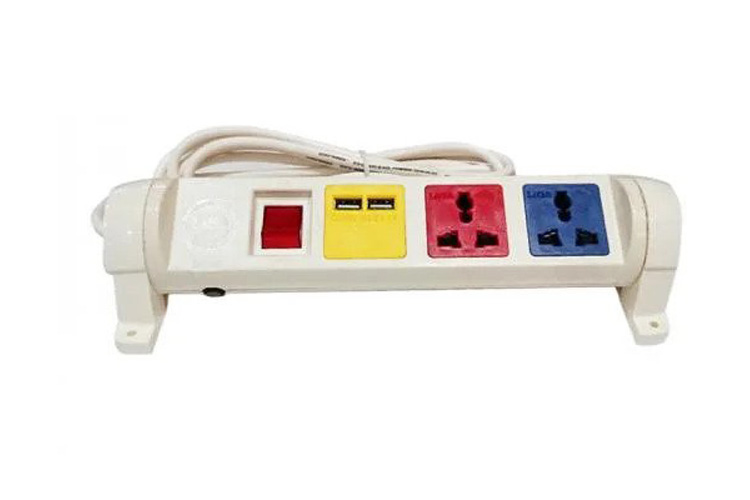 Ổ cắm điện đa năng xoay có cổng sạc USB 5V-1A 3 ổ cắm dây 3m trắng 2200W - 3300W LiOA 3D32WN2XUSB