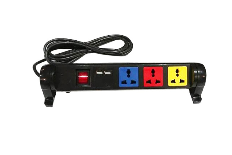 Ổ cắm điện đa năng xoay có cổng sạc USB 5V-1A 4 ổ cắm dây 3m 2200W - 3300W LiOA 4D32N2XUSB