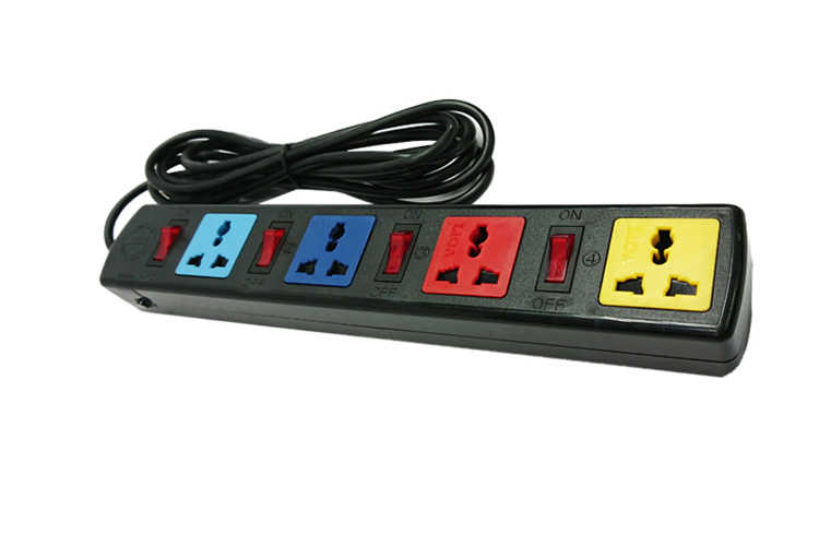 Ổ cắm điện đa năng 4 ổ cắm 4 công tắc dây 5m 2200W - 3300W LiOA 4DOF52N