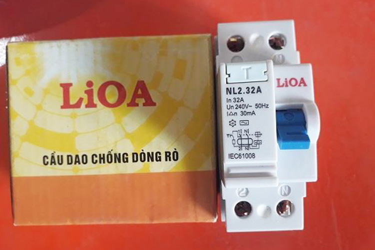 Aptomat chống giật loại 2 cực dòng điện 32A LiOA RCCB2032/30