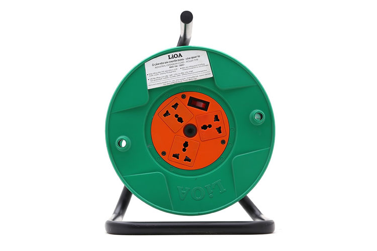 Ổ cắm điện kéo dài quay tay kiểu RULO loại 30m 3 lõi dây 15A LiOA QT30-3-15A