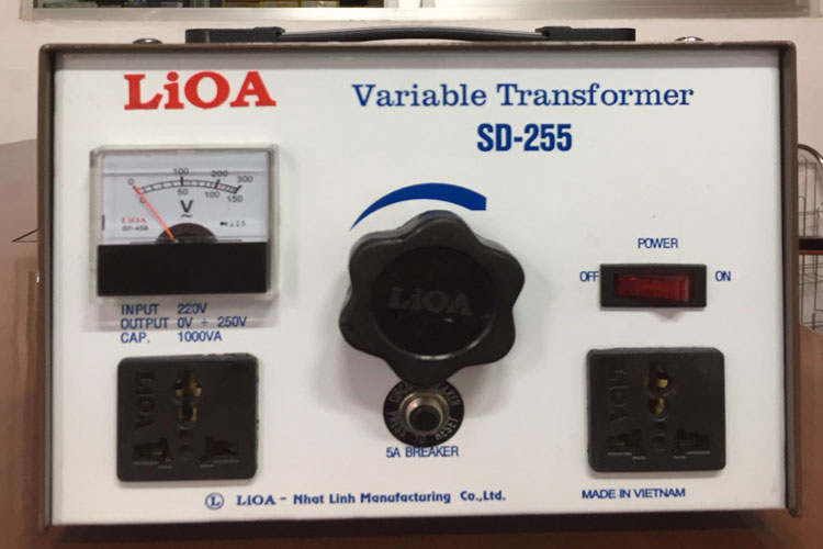 Biến áp vô cấp 1 PHA 1.1kVA LiOA SD-255