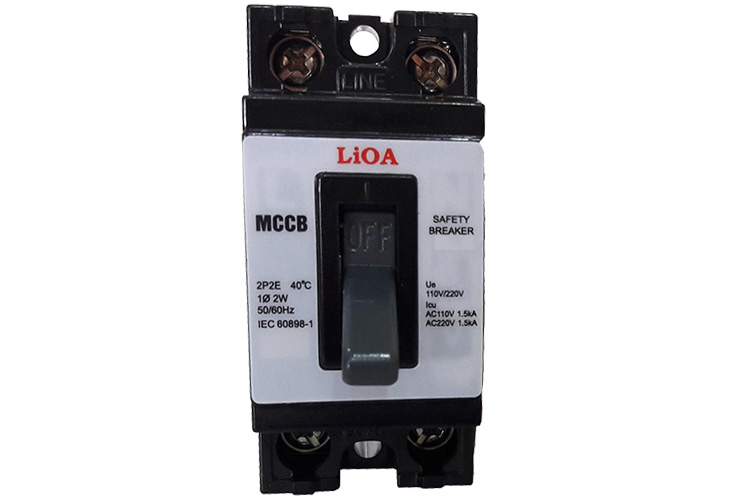 Aptomat 2P lắp nổi dòng điện 10A LiOA MCCB2P2E/10A