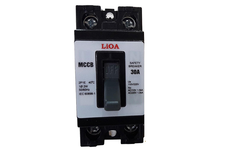 Aptomat 2P lắp nổi dòng điện 30A LiOA MCCB2P1E/30A