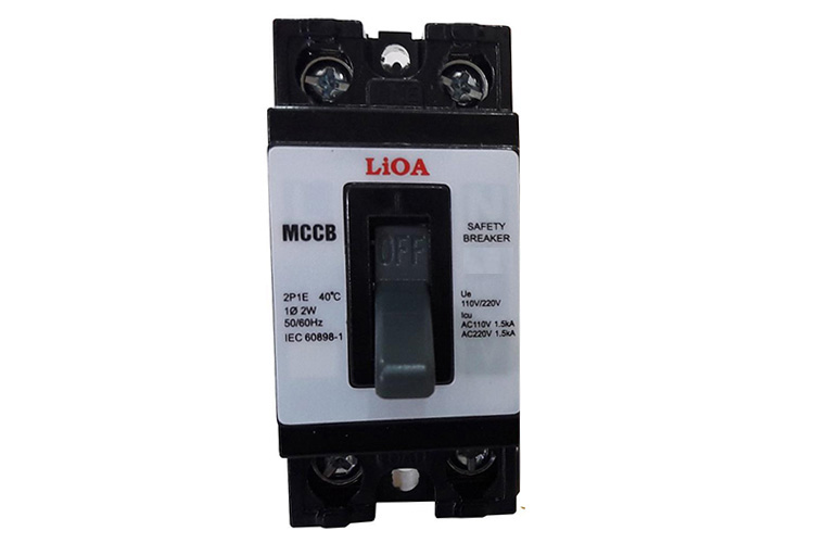 Aptomat 2P lắp nổi dòng điện 25A LiOA MCCB2P1E/25A