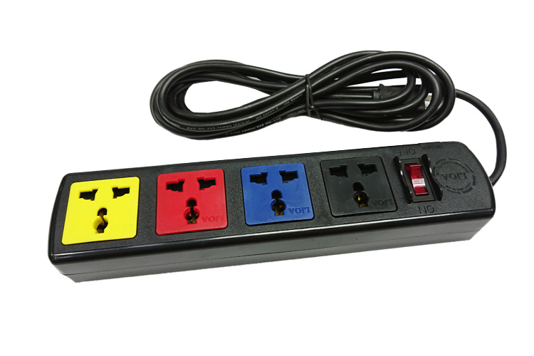 Ổ cắm điện kéo dài đa năng 4 ổ cắm 1 công tắc dây 5m 2200W - 3300W LiOA 4D52N