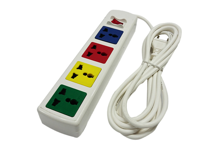 Ổ cắm điện kéo dài đa năng 4 ổ cắm 1 công tắc dây 3m trắng 2200W - 3300W LiOA 4D32WN