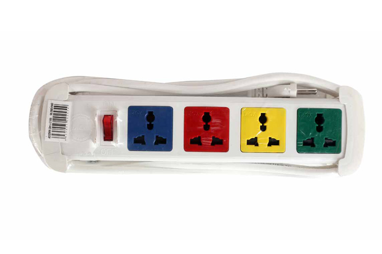 Ổ cắm điện kéo dài đa năng 4 ổ cắm 1 công tắc dây 3m trắng 2200W - 3300W LiOA 4D32WN