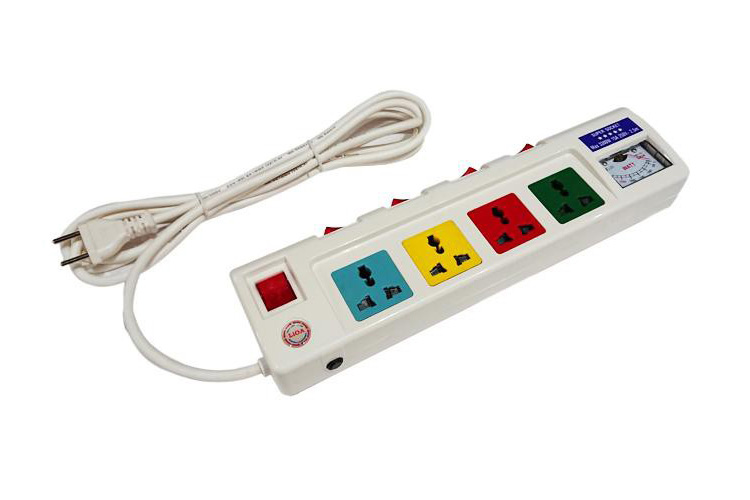 ổ cắm điện 4 ổ cắm dây 2.5m có đồng hồ báo điện áp 3300w LiOA 4OFSSA2.5-2