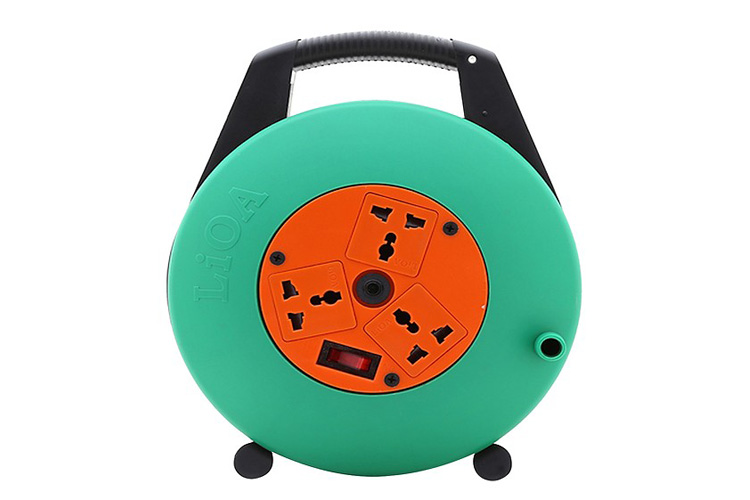 Ổ cắm điện quay tay- cuộn dây kín kiểu xách tay loại 5m 15A LiOA XTD5-2-15A