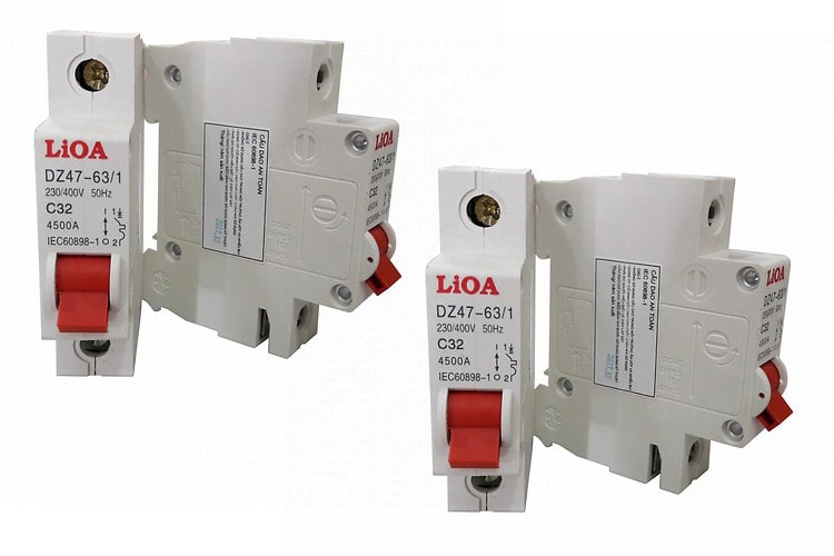 Aptomat loại 1 cực dòng điện 06A LiOA MCB1006/4,5