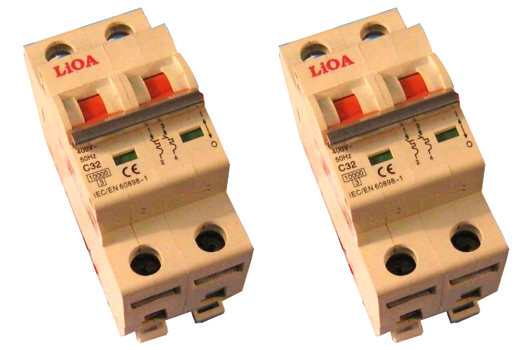 Aptomat loại 2 cực dòng điện 63A LiOA MCB2063/6