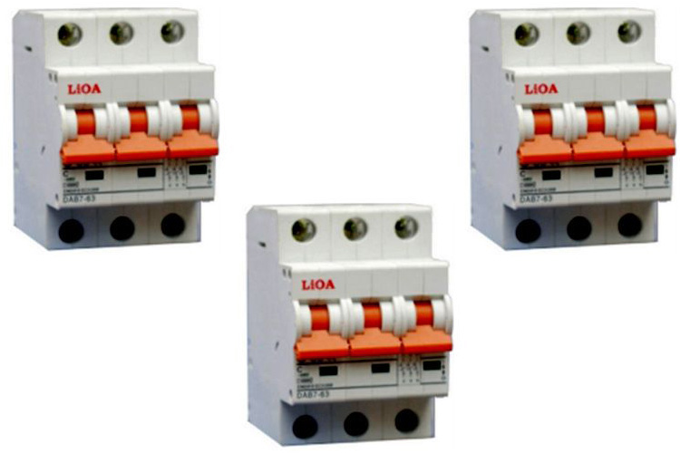 Aptomat loại 3 cực dòng điện 06A LiOA MCB3006/6