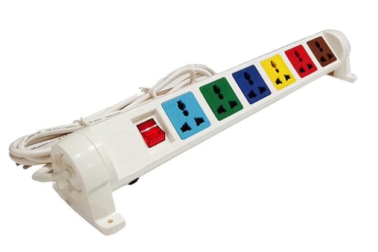 Ổ cắm điện đa năng xoay 6 ổ cắm dây 3m trắng 2200W - 3300W LiOA 6D32WN2X