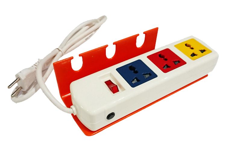 Ổ cắm điện có giá đỡ 3 ổ cắm 1 công tắc dây 1m trắng 2200W - 3300W LiOA 3D12NWG