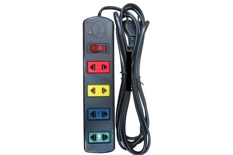 Ổ cắm điện kéo dài phổ thông 4 ổ cắm 1 công tắc dây 5m 1000w/250v LiOA 4TS5-2