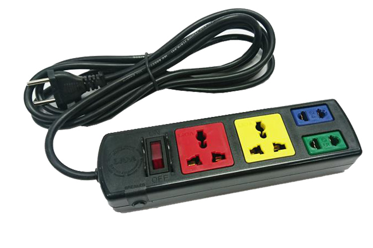 Ổ cắm điện kéo dài đa năng kết hợp 4 ổ cắm 2 lõi dây 3m 2200W - 3300W LiOA 2D2S32