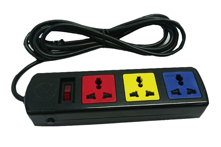 Ổ cắm điện đa năng 3 ổ cắm 1 công tắc dây 3m 2200W - 3300W LiOA 3D33N