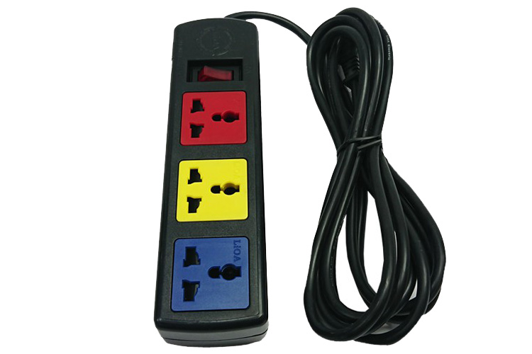 Ổ cắm điện đa năng 3 ổ cắm 1 công tắc dây 3m 2200W - 3300W LiOA 3D33N