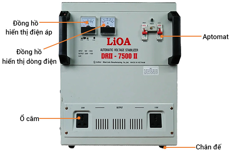Single-phase voltage stabilizer 7.5kVA LiOA DRII- 7500 II