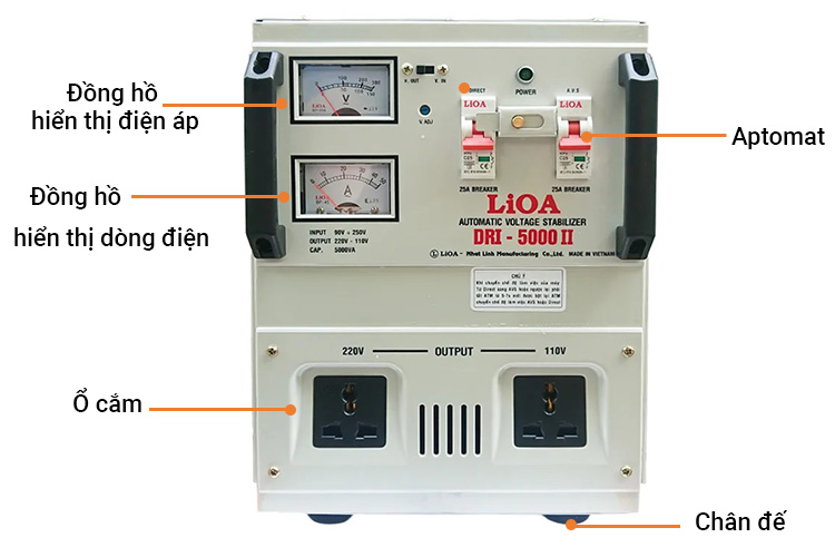 Ổn áp 1 pha 5kVA LiOA DRII- 5000 II