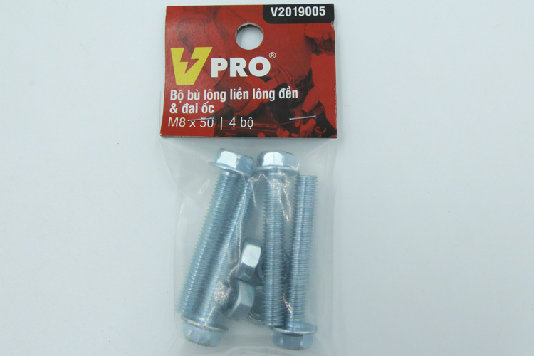 Bộ bù lông liền lông đền và đai ốc M8x50 VPRO V2019005